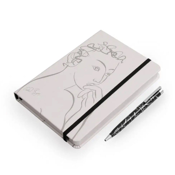 Picture of Carrol Boyes Notebook And Pen Set Reminisce Linen