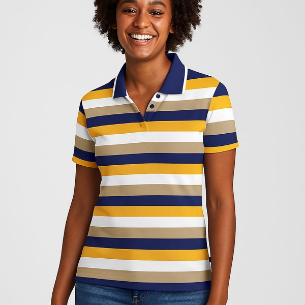 Picture of Ladies Striped Golf Shirt