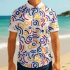 Picture of Sublimation Short Sleeve Button Down Lounge Shirt 